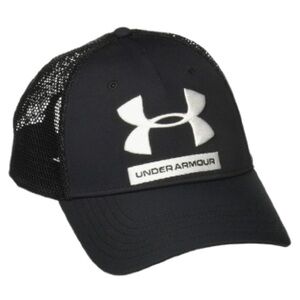 Under Armour Unisex Adjustable Snapback Hat In Black And White Embroidered Logo